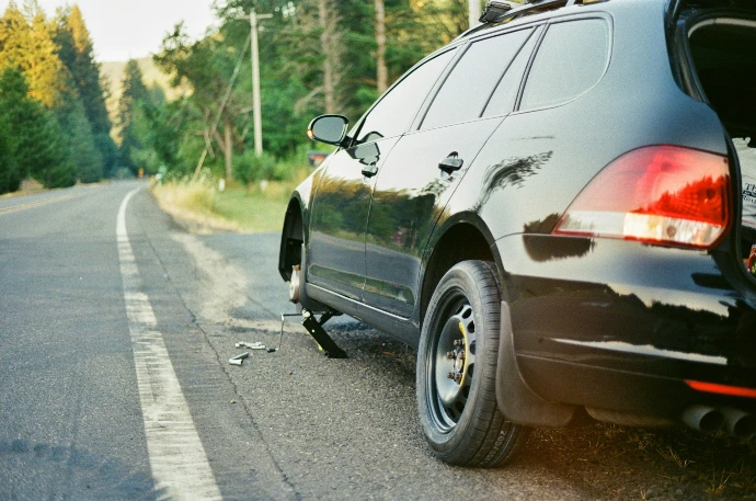 a car that is sitting on the side of the road